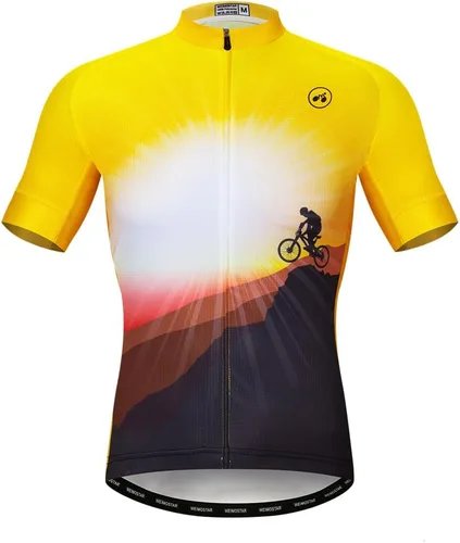 Vista 33 de Camisetas de ciclismo para hombre, camiseta de ciclismo de montaña, manga corta, transpirable, camisetas de ciclismo de secado rápido