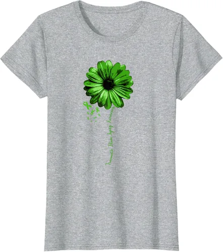 Vista 25 de Camiseta de conciencia de lesiones cerebrales traumáticas con cinta verde guerrero, Negro, S