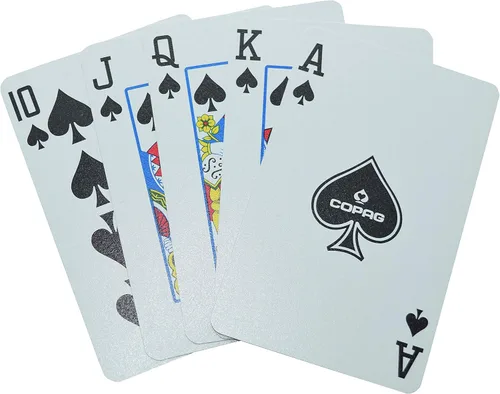 Vista 4 de WSOP Juego de 2 mazos auténticos repartidos en 2018 usados Copag Plastic Playing Cards Bridge Standard Index