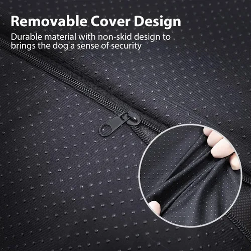Vista 7 de Cama ortopédica para perros de tamaño grande, lavable con funda extraíble, cama para jaula impermeable, fondo antideslizante, cama para mascotas