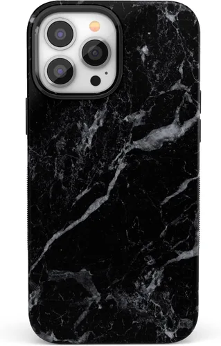 Vista 9 de Casely Funda para iPhone 13 mármol negro perla Diseño protector audaz Compatible con MagSafe