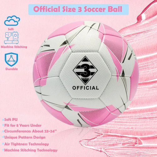 Vista 6 de Balón de fútbol de tamaño 3/4/5 con bomba y aguja, kit de pelota de fútbol Sofu de poliuretano para interiores y exteriores, práctica