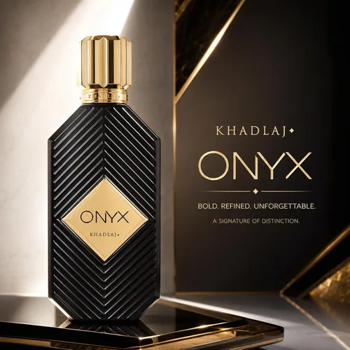 Vista 3 de Khadlaj Onyx Gold – Aromático, dulce, polvoriento, almizclado – Eau de Parfum Spray de larga duración para unisex, 3.4 onzas / 3.4 fl oz