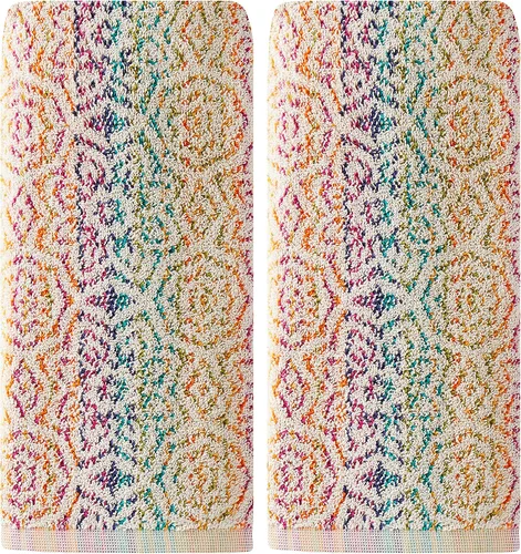 Vista 10 de SKL Home Rhapsody - Juego de 2 toallas de baño, 2 toallas de mano, multicolor