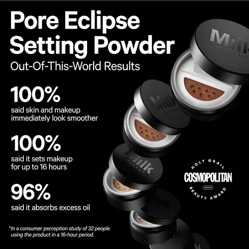 Vista 2 de Milk Makeup Pore Eclipse Matte Translucent Setting Powder – Controls Shine, Blurs Pores + Sets Makeup Up to 16 Hours – Weightless, Talc-Free Formula