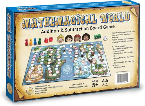 Vista 3 de Mundo Matemágico - Juego de Mesa de Matemáticas de Adición y Sustracción para Niños, 2-4 jugadores, Edades 5+ y Perfecto para Escuela en Casa