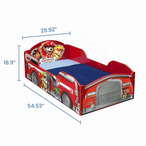 Vista 10 de Delta Children - Cama de madera para niños pequeños, modelo PAW Patrol de Nick Jr. + colchón Serta Perfect Slumber de doble cara con núcleo de fibra