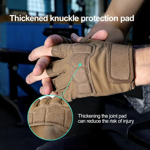 Vista 6 de Guantes de entrenamiento para hombre para levantamiento de pesas - Guantes de ejercicio para hombres y mujeres con soporte para muñequera, Marrón