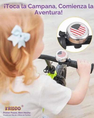 Vista 4 de KRIDDO Bicicleta de Equilibrio para Niños Pequeños de 2 Años, Edad de 24 Meses a 5 Años, Bicicleta de Empuje Interactiva de Aprendizaje Temprano