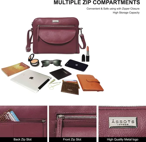 Vista 3 de Bolsos cruzados pequeños elegantes y versátiles para mujer, bolso de hombro de cuero real, bolso de mano de alta calidad, bolsos para viajes