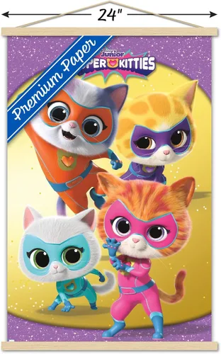 Vista 3 de Trends International Disney Junior Super Kitties - Póster de pared de grupo, 22.37 x 34.00 pulgadas, paquete de impresión premium y colgador