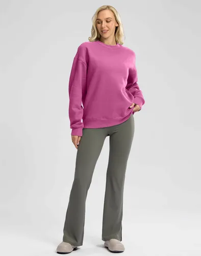 Vista 6 de G Gradual Sudaderas de cuello redondo para mujer, de gran tamaño, mezcla de algodón, forro polar, ajuste holgado
