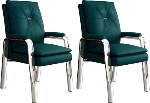 Vista 14 de PU Leather Conference Chair with Fixed Arms High-Back Ergonomic Mahjong Chair Chess Card Room Backrest Computer Chair Long-Term Sitting Mahjong