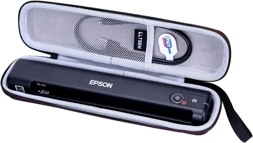 Vista 10 de Funda LTGEM para escáner de documentos Epson Workforce ES-200/ES-300W/ES-300WR Hard EVA Shell, Water-Resistant, Shock Protection