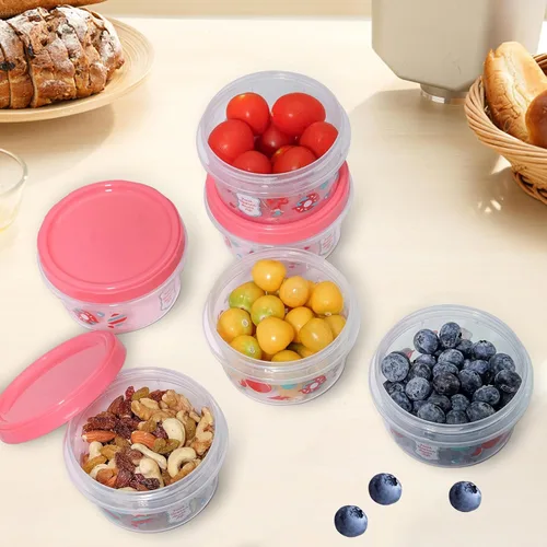 Vista 6 de Recipiente pequeño de 8 onzas con tapas, paquete de 6 recipientes apilables para almacenamiento de alimentos, contenedor de plástico reutilizable
