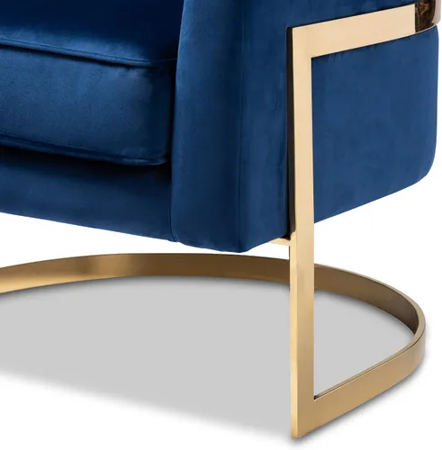 Vista 8 de Baxton Studio Sillas, talla única, azul rey oscuro/dorado