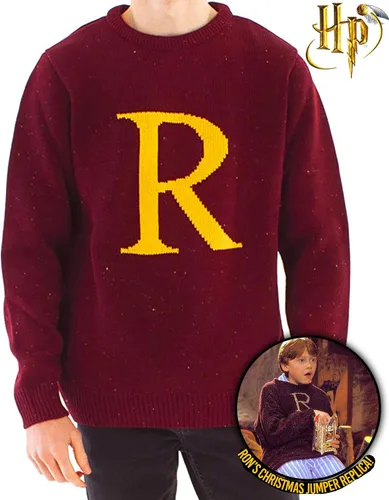 Vista 2 de Harry Potter Ron Weasley - Suéter de punto unisex para hombre, Rojo