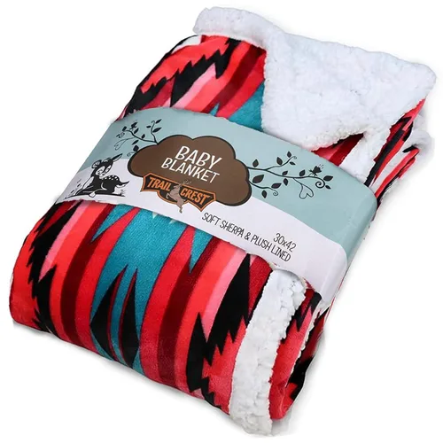 Vista 10 de Manta de forro polar sherpa ultrasuave acogedora manta de bebé de felpa para niños reversible con estampados aztecas lavable Tamaño amplio