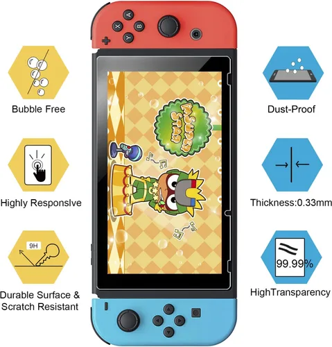 Vista 2 de ivoler 3protectores de pantalla de cristal templado para Nintendo Switch transparentes HD antiarañazos compatibles con Nintendo Switch