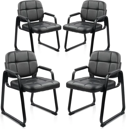 Vista 12 de CLATINA Silla de recepción de invitados, sillas de sala de conferencias, sillas de sala de espera con brazos acolchados, silla de escritorio sin