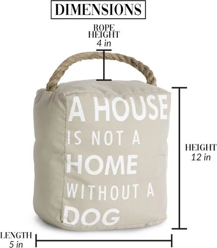 Vista 5 de Pavilion Gift Company - Decoración de Puerta Abierta Tope de Puerta de 5" x 6" Color Canela Una Casa no es un Hogar Sin un Perro