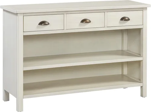 Vista 9 de Knocbel - Mesa consola rústica de 47 pulgadas de largo con cajones de almacenamiento y cestas tejidas, sala de estar, entrada, pasillo, vestíbulo