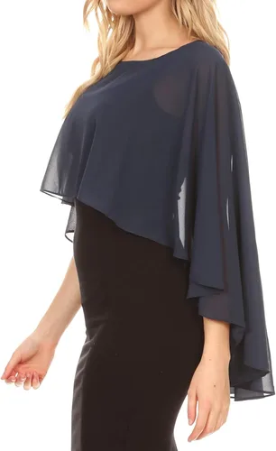 Vista 4 de Sakkas Anya - Capa de gasa suave para mujer, para boda, dama de honor, novia, bolero