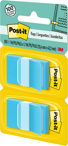 Vista 8 de Post-it Banderas, 50/dispensador, 2 dispensadores/paquete, 1 pulgada de ancho, azul brillante (680-BE2) (paquete de 2)