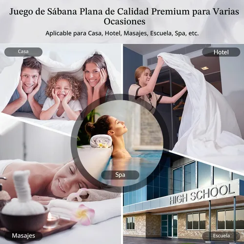 Vista 5 de Royale Linens Sábana Plana Individual – Sábanas Planas de Microfibra Cepillada Ultra Suave 1800 Solamente – Sin Arrugas y Resistentes a las Manchas