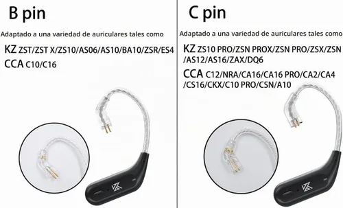 Vista 7 de CCA KZ AZ09 IEM Adaptador Bluetooth, Bluetooth 5.4 Módulo de gancho