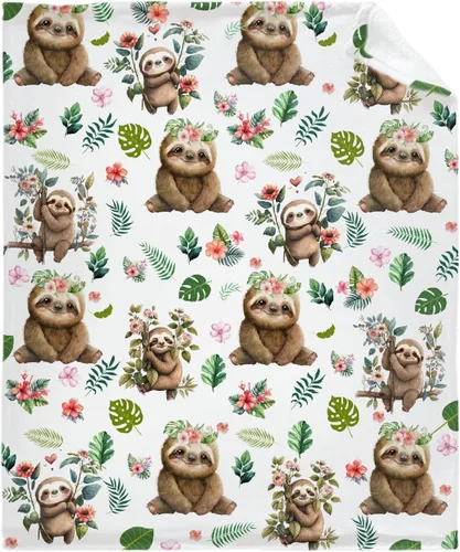 Vista 14 de Linda manta de perezoso, regalos lindos de perezosos para niñas, niños y mujeres, decoración de animales de peluche de perezoso, manta ligera
