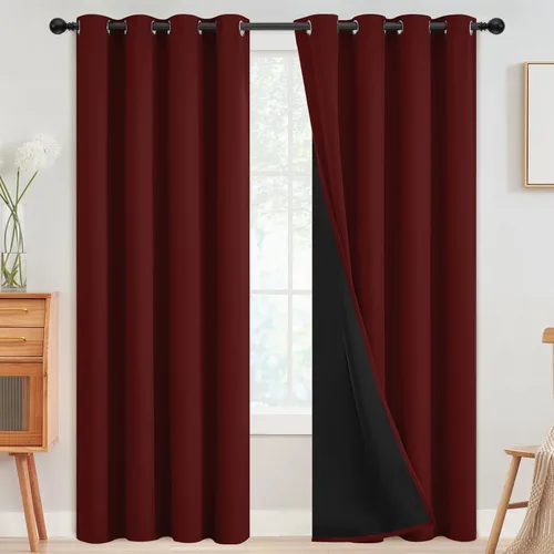 Vista 97 de SimpleHome - Cortinas opacas 100% para recámara, cortinas de ventana con ojales beige, con aislamiento térmico, cortinas de oscurecimiento