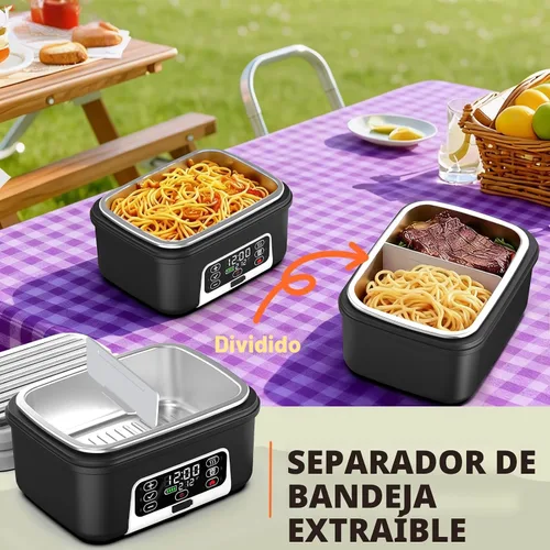 Vista 5 de Lonchera eléctrica inalámbrica XL de 6.3 tazas para adultos, 20000 mAh recargable alimentada por batería inteligente para hombres y mujeres