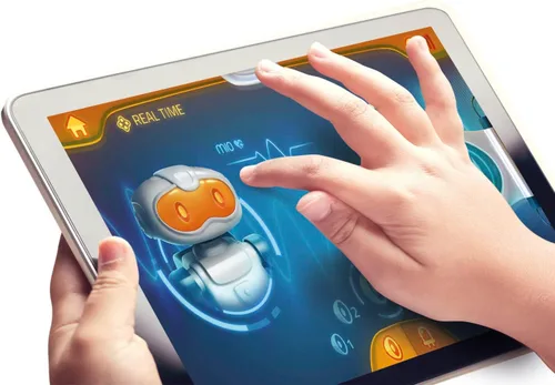 Vista 5 de Clementoni - Science & Play Mio Robot: Robot interactivo de aprendizaje STEM con aplicación, evitación de obstáculos y función de dibujo