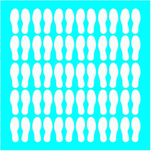 Vista 97 de LiteMark Calcomanías de vinilo para piso, calcomanías de línea para suelo de aula, oficinas, bailes, eventos, marcadores de puntos duraderos con Azul