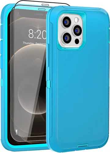 Vista 10 de Funda para iPhone 12 y iPhone 12 Pro (6.1 pulgadas), con 2 protectores de pantalla de vidrio templado