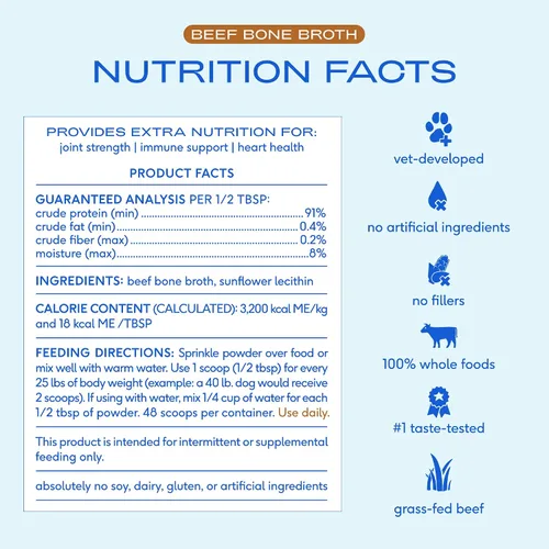 Vista 4 de Native Pet Caldo de Huesos para Perros - Hecho con Caldo de Hueso de Res Real, Complementos Alimenticios para Perros Quisquillosos - Proporciona