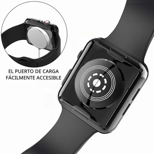 Vista 4 de JULK - Funda protectora general suave de TPU HD ultrafina para iWatch SE 3 (2025) / Series SE / 6/5 / 4, paquete de 2 unidades 1 negro brillante + 1