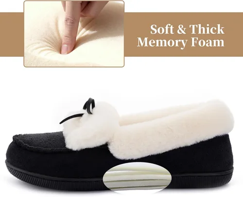 Vista 5 de RockDove Pantuflas tipo mocasín de microgamuza con forro de piel sintética para mujer