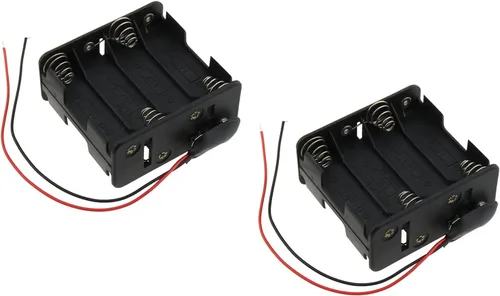 Vista 5 de Soporte de batería, 2 unidades, 8 x 1,5 V, AA espesar, caja de batería con cable tipo T, conector a presión estándar, caja de batería