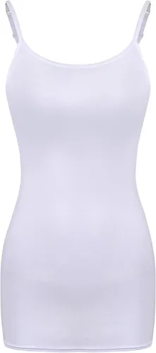 Vista 6 de SATINIOR Camisola de tirantes delgados ajustables para mujer, camiseta sin mangas básica en capas largas Negro