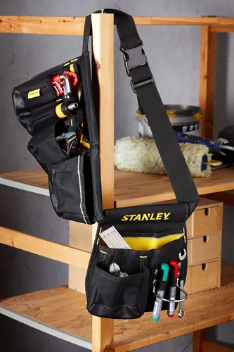 Vista 2 de STANLEY - Delantal para cinturón de herramientas esenciales, 1-96-178 Multiple pockets, Integrated Hammer Loop, Tape Pocket for Easy Reach When