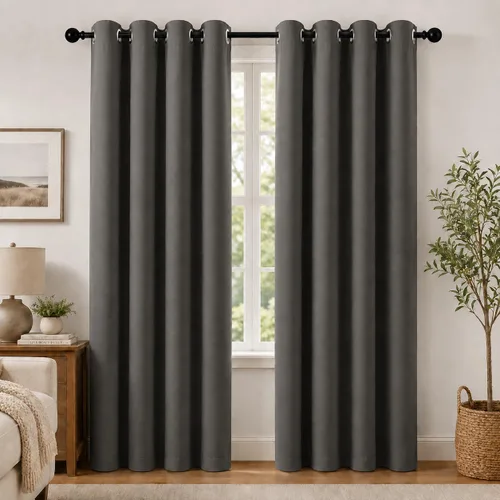 Vista 59 de Cortinas de oscurecimiento de habitación de 45 pulgadas de largo para dormitorio y sala de estar, cortinas térmicas aislantes con ojales