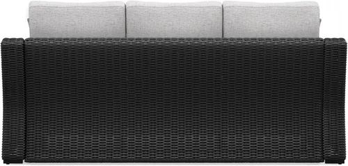 Vista 8 de Signature Design by Ashley Beachcroft - Sofá resistente a la intemperie con tela casual para interiores/exteriores con cojín y 2 cojines Negro