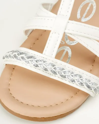 Vista 3 de bebe Sandalias para niña Sandalias de gladiador de piel sintética con trenza de purpurina (niño)