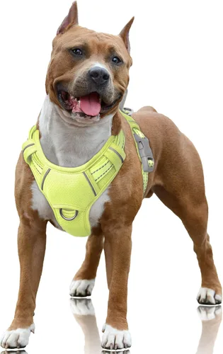 Vista 35 de BARKBAY Arnés para Perro Sin Tirones Talla Grande Arnés Reflectante para Perro con Clip Frontal y Asa de Control Fácil para Caminar Entrenar Correr