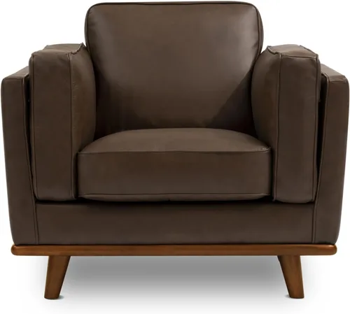 Vista 9 de Valencia Artisan - Silla decorativa de cuero completo de 41.5 pulgadas, silla de napa italiana pura, acento de madera maciza, máxima comodidad, Negro