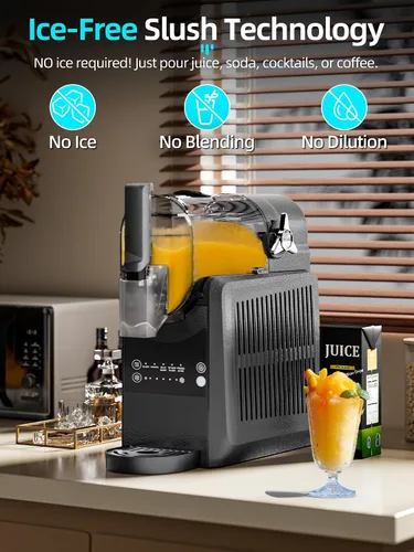 Vista 2 de VNN Máquina de granizado – Máquina de granizado de 92 onzas para el hogar, no necesita hielo, máquina de bebidas congeladas y granizados, 5 Negro