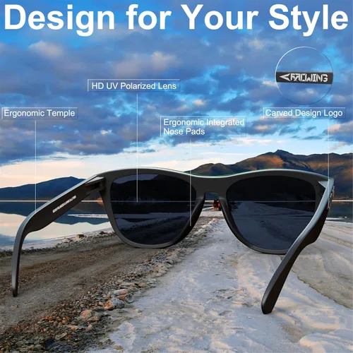 Vista 32 de ROCKNIGHT HD Polarized UV400 Protection Anti Glare Sunglasses TR90 Frame Lightweight Beach Driving