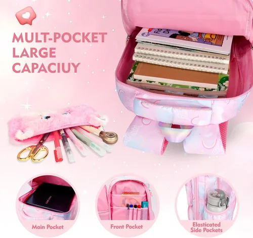 Vista 12 de Mochila Estética Kawaii Arcoíris